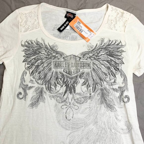 NWT Harley Davidson Los Cabos Mexico 2017 T-Shirt Womens MD Dusk Rise Lace - Picture 4 of 8